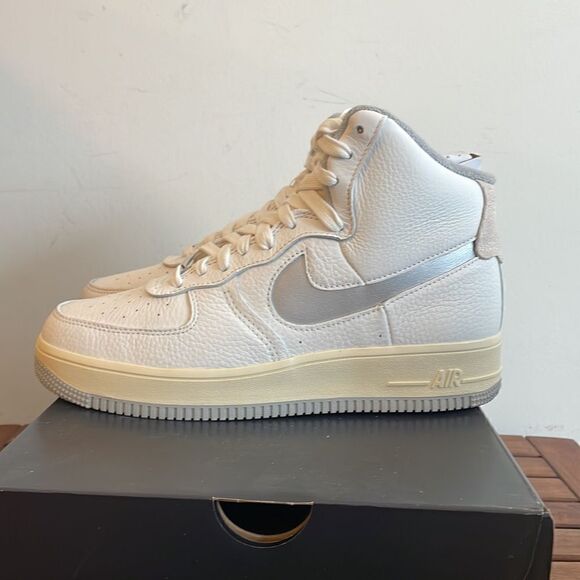 Nike Air Force 1 High Sculpt White Silver US Women 9/UK 6.5/EU 40.5(DC3590-101) - Picture 7 of 12